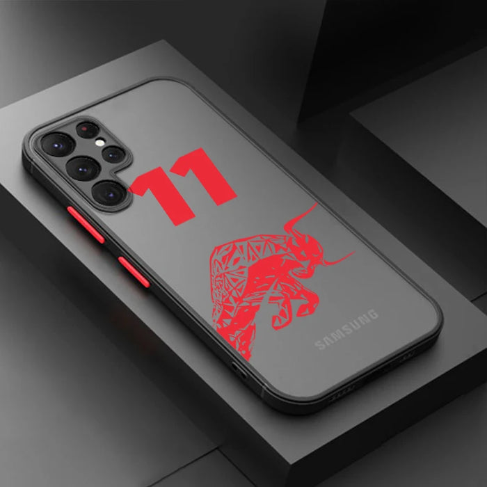 RED Energy drink Bull For Samsung S23 S22 S21 S20 FE S10 S9 Note 20 10 Ultra Lite Pro Plus Frosted Translucent Phone Case