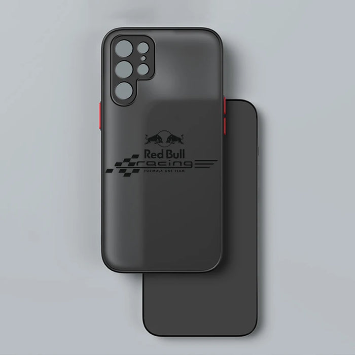 RED Energy drink Bull For Samsung S23 S22 S21 S20 FE S10 S9 Note 20 10 Ultra Lite Pro Plus Frosted Translucent Phone Case