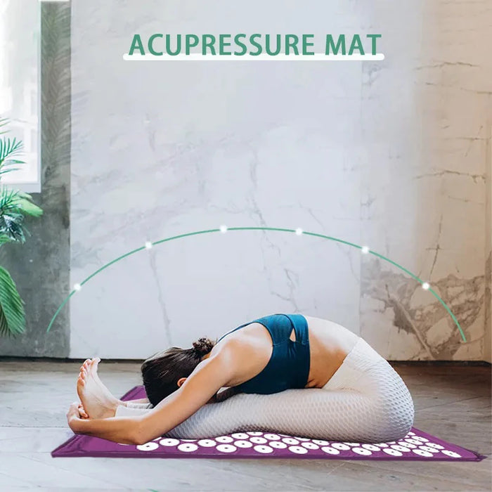 Yoga Acupoint Massage Pad Neck, Back, and Foot Massage Household Acupuncture Pillow Massage Pillow Purple