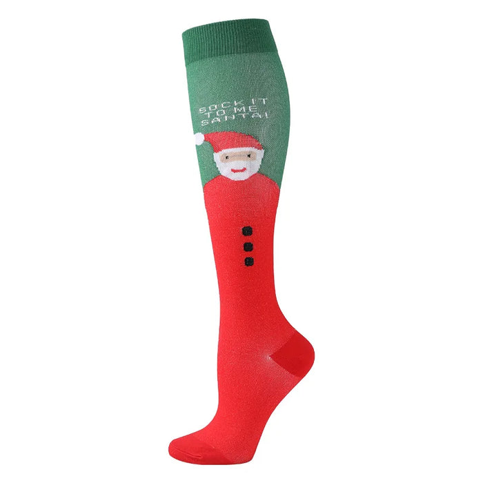 Medical Knee High Running Cycling 20-30 Mmhg Women Sport Sock ONE Pair Nurse Christmas Compression Socks Running