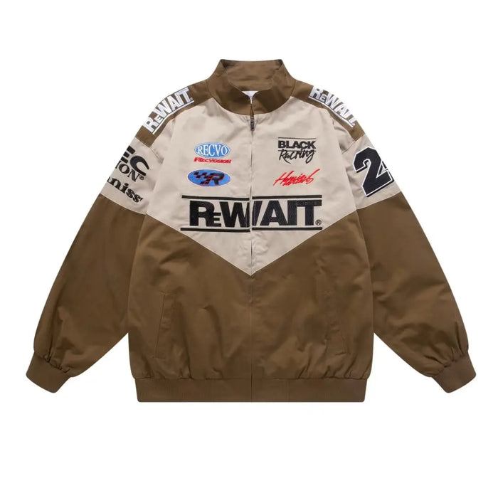 Bomber Jacket Men Women Hip Hop Embroidery Motorcycle Loose Baseball Coat Casual High Quality Street Racing Varsity Outwear New