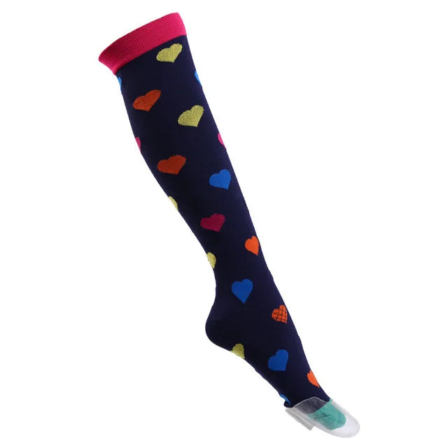 Compression Socks Men's Varicose Veins Diabetes Women's Long Tube Sports Socks Running Riding Medical Nurse Blood Circulation