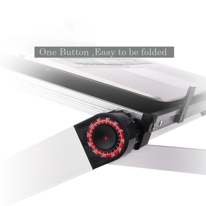 1 Unit Adjustable Folding Laptop Desk Portable for Bed Table Notebook Cooler Fan Stand Computer Table Lap Office Desk