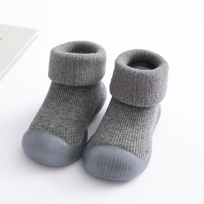Baby Winter Warm Fluffy Long Sock Shoes Toddler Boys Girls Soft Rubber First Walkers 6M-3T Children Indoor Anti-slip Floor Shoes