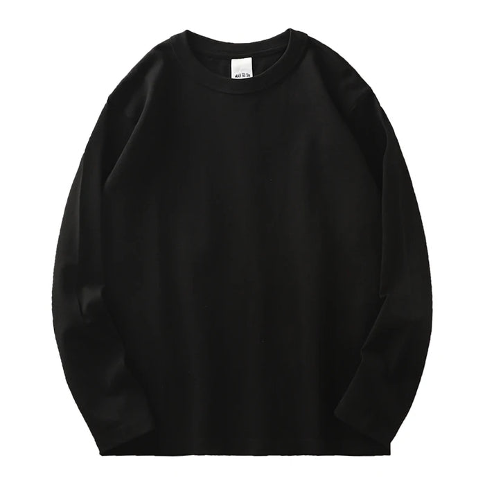 Dukeen 11.2 Oz Heavyweight Autumn Long Sleeved T Shirt for Men 100%Cotton Plain Shirt O-Neck White Tops Oversized Men's Clothing