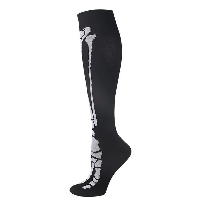 Medical Knee High Running Cycling 20-30 Mmhg Women Sport Sock ONE Pair Nurse Christmas Compression Socks Running