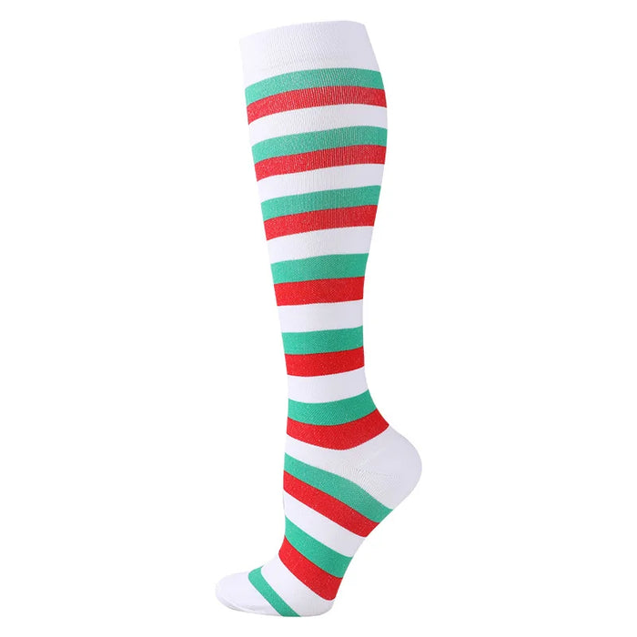 Medical Knee High Running Cycling 20-30 Mmhg Women Sport Sock ONE Pair Nurse Christmas Compression Socks Running