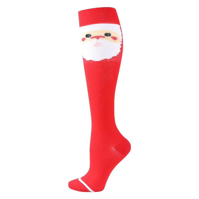 Medical Knee High Running Cycling 20-30 Mmhg Women Sport Sock ONE Pair Nurse Christmas Compression Socks Running