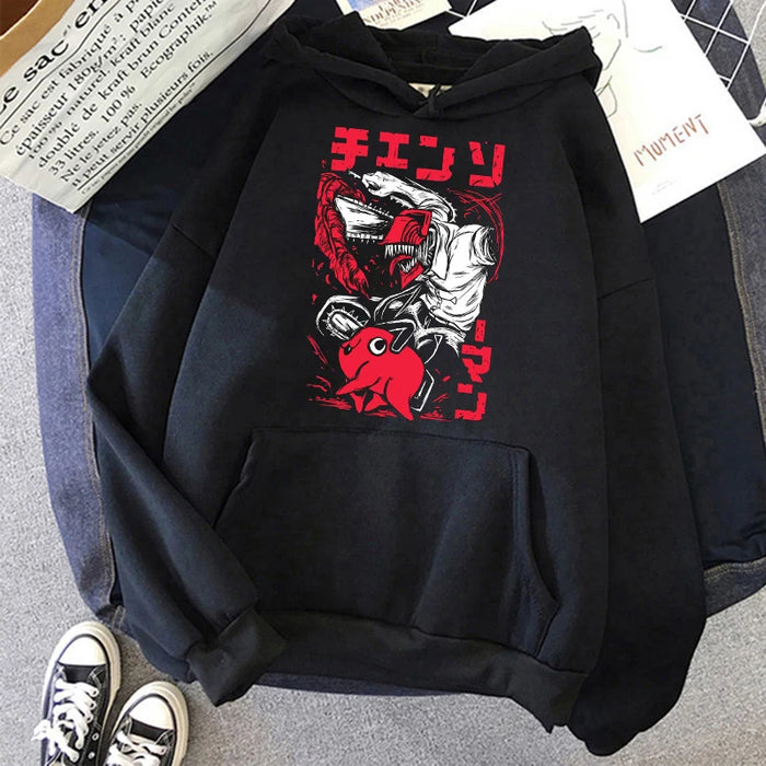 Chainsaw Man Anime Women Hoodies Plus Size Sweatshirt Harajuku Female Long Sleeve Pullover Casual Streetwear Clothes Tops