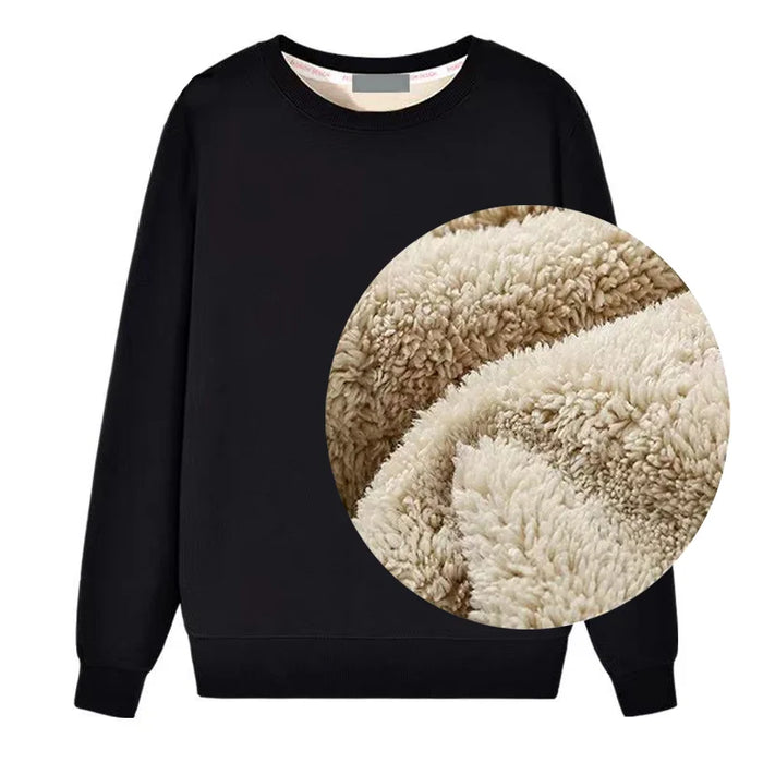 Winter New Men Keep Warm Underwear Casual Solid Color Fleece Sweatshirts Wool Liner Sweater Thermal Underwear Pullover Tops