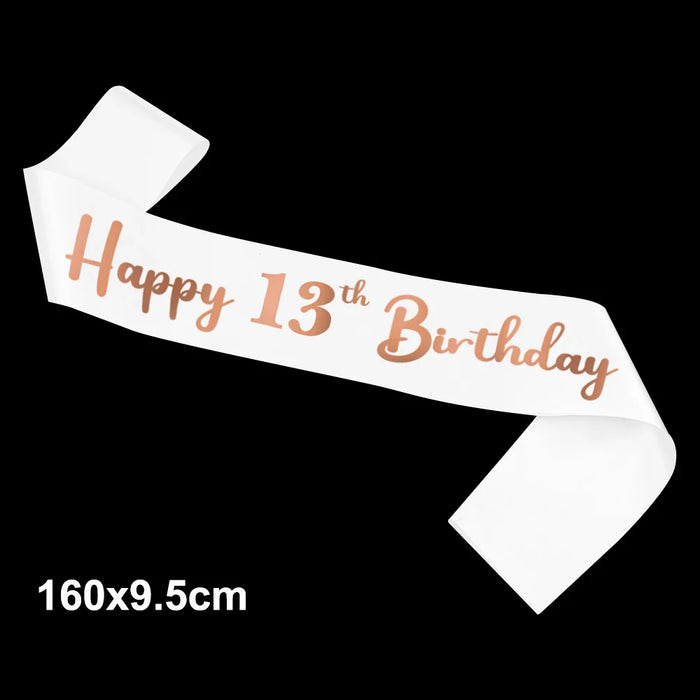 Birthday Party Decorations for Girls Crown Women 10th 13 16 18 20 21 30 Birthday Sash and Tiara 40 50 60 70 80 Party Supplies