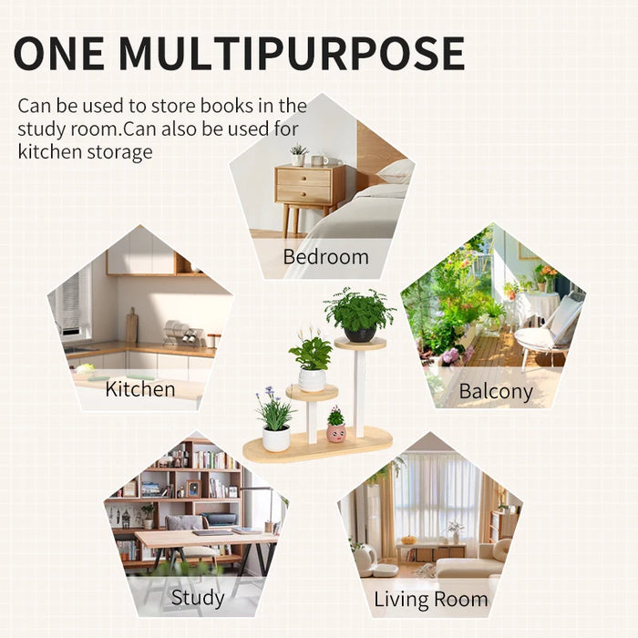Flower Rack Balcony Bay Window Bedroom Succulent Flower Pot Rack Solid Wood Minimalist Office Desktop Storage Rack