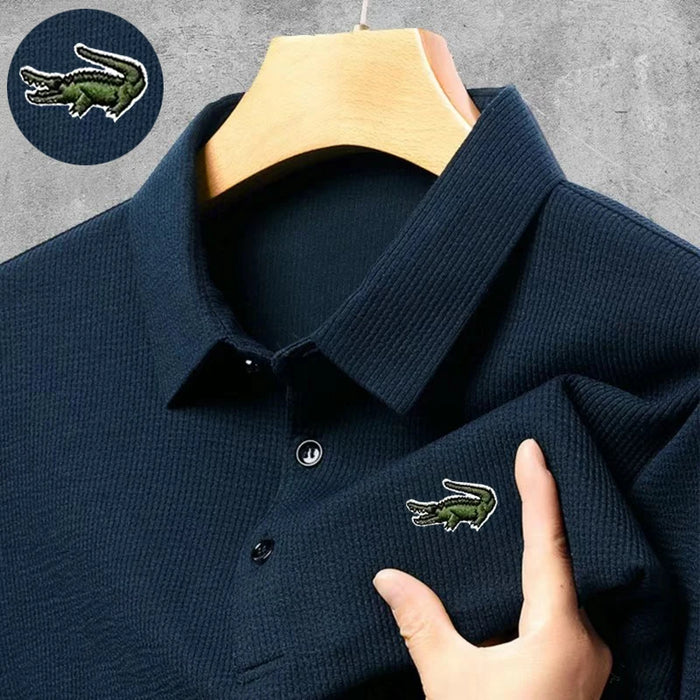 High quality Men's Long Sleeve T-shirt Spring And Autumn Cotton Embroidered Polo Shirt Lapel Men's Clothing Base Shirt Loose