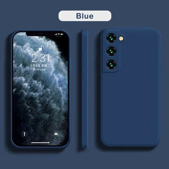 S 24 23 23 22 21 20 10 Liquid Silicon Phone Case For Samsung Galaxy S24 S23 Ultra S22 S21 S20 FE S10 Plus Soft Shockproof Cover