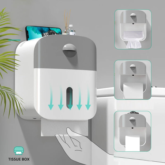 GIANXI Wall Mount Bathroom Cabinet Toilet Tissue Box Household Soap Towel Storage Box Plastics Drawer Bathroom Furniture