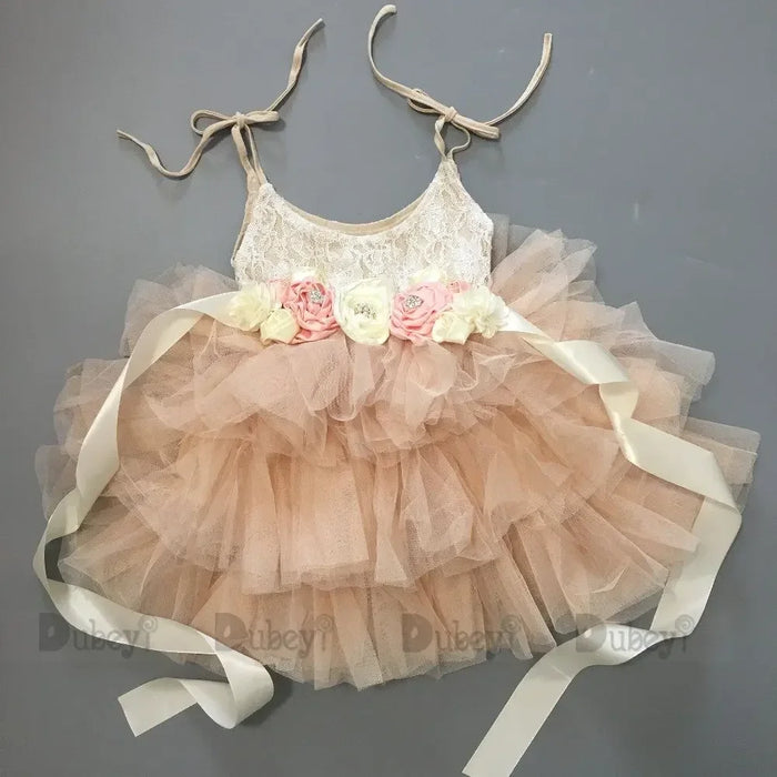 Beautiful flower girls wedding dress children party tutu gown for kids children flowers sashes princess sling summer dress
