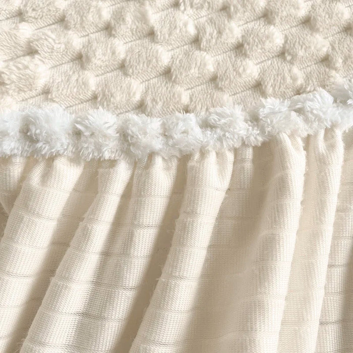 Bonenjoy Plush Fitted Sheet Warm Bedsheet with Elastic Band постельное белье Beige Mattress Cover Home Bed Covers(No Pillowcase)