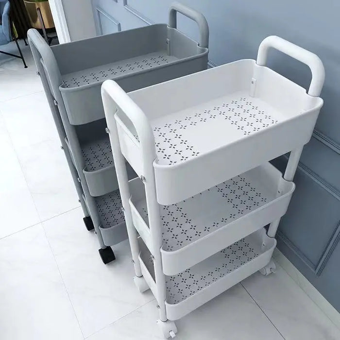 Trolley storage rack Kitchen floor multi-layer snacks baby living room bedroom bathroom mobile storage rack
