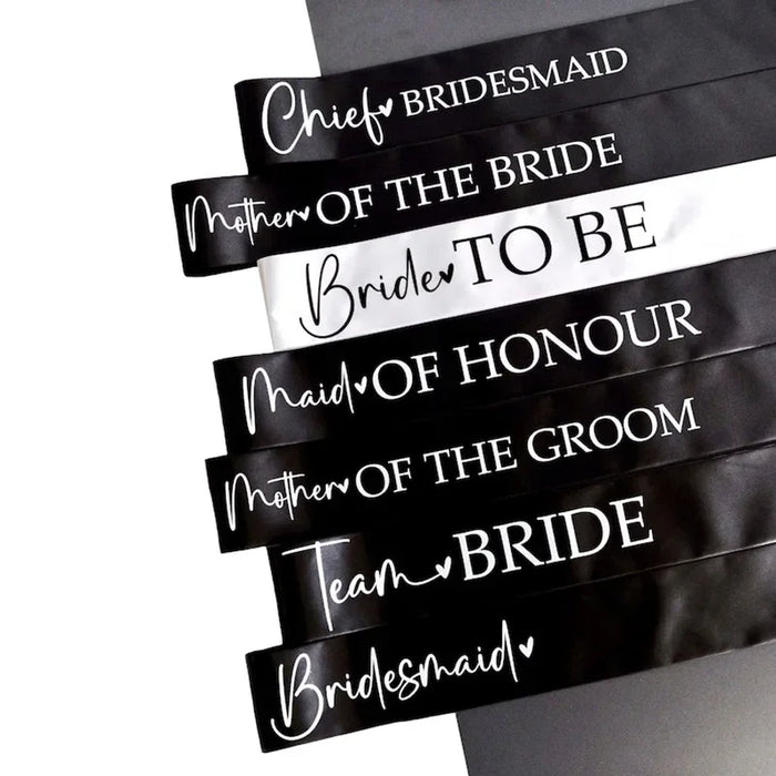 Mother of groom Bride to be bridesmaid maid of honor sash Wedding girls Bachelorette hen Party Bridal Shower decoration gift