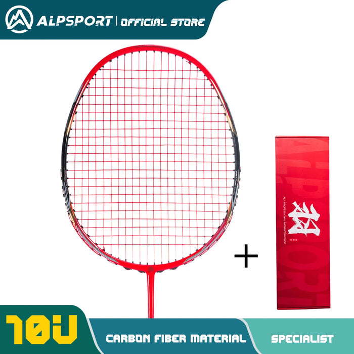 Alpsport AIR 10U  Ultralight 52g T800 Badminton Racket Fast rebound  Imported max 28lbs Carbon fiber + titanium badminton racket