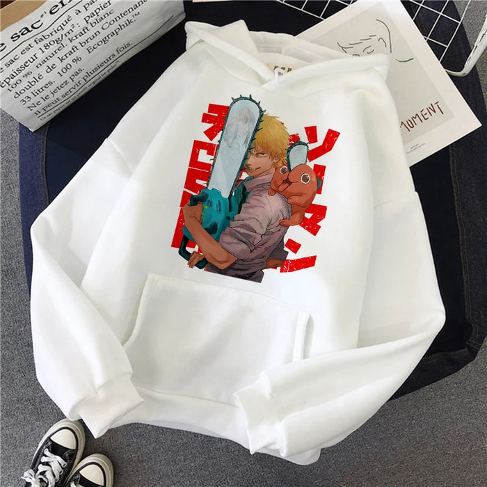 Chainsaw Man Anime Women Hoodies Plus Size Sweatshirt Harajuku Female Long Sleeve Pullover Casual Streetwear Clothes Tops