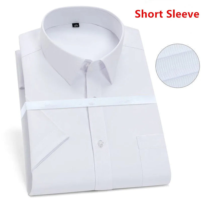 Autumn Men Office Shirt Long Sleeve Loose Plus Size 10XL 11XL 9XL Formal Dress Shirts Business Blue Black Solid Patchwork 160KG