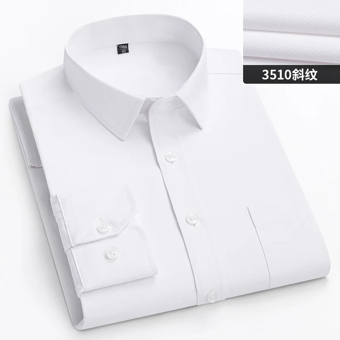 Autumn Men Office Shirt Long Sleeve Loose Plus Size 10XL 11XL 9XL Formal Dress Shirts Business Blue Black Solid Patchwork 160KG