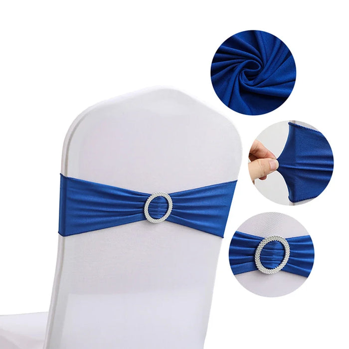 10/100pcs Stretch Chair Knot Country Wedding Decoration Buckle Sashes Back Cover Mariage Hotel Banquet Home Chair Seat Ribbon