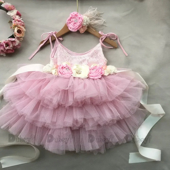 Beautiful flower girls wedding dress children party tutu gown for kids children flowers sashes princess sling summer dress