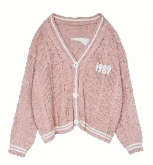 New Blue 1989 Cardigan For women Bird Embroidery Special Knit 1989 taylor Cardigan Slouchy Style Vintage Sweater