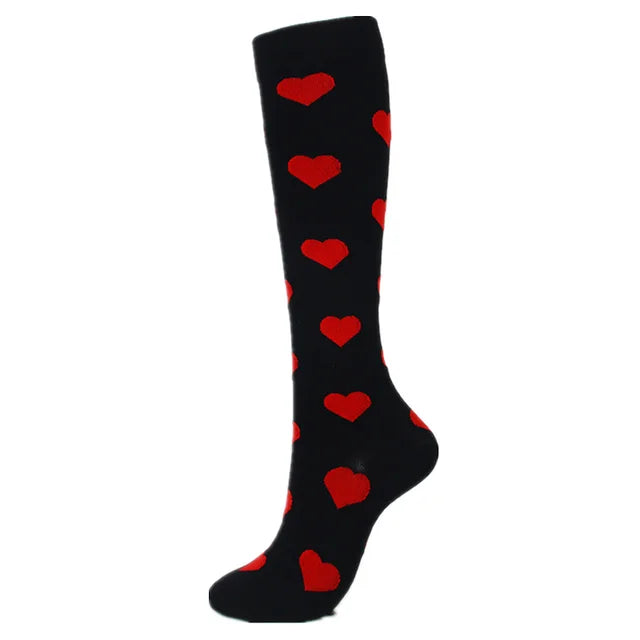 Medical Knee High Running Cycling 20-30 Mmhg Women Sport Sock ONE Pair Nurse Christmas Compression Socks Running