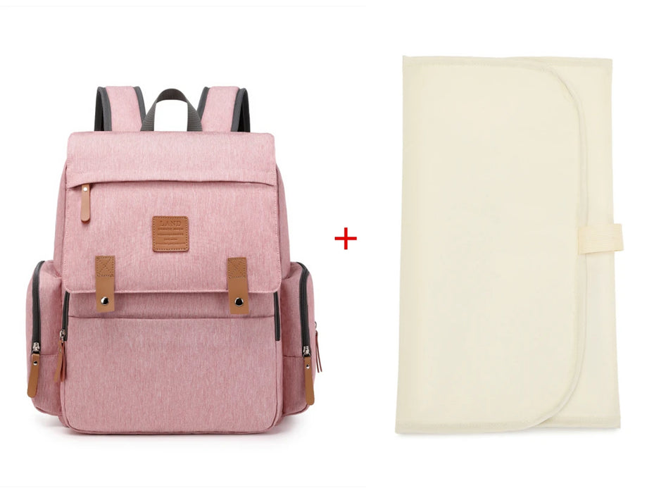 Original LAND Mommy Diaper Bags Mother Large Capacity Travel Nappy Backpacks with changing mat Baby Nursing Bags Real Leather