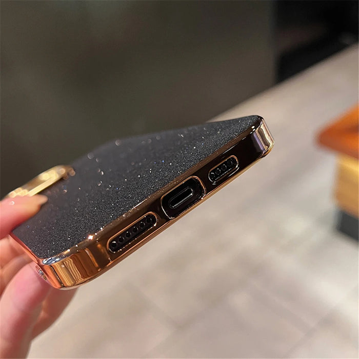 Luxury Plating Bling Glitter Rhinestones Gem Diamond Phone Case For iPhone 15 13 12 11 14 Pro Max Camera Protection Soft Cover