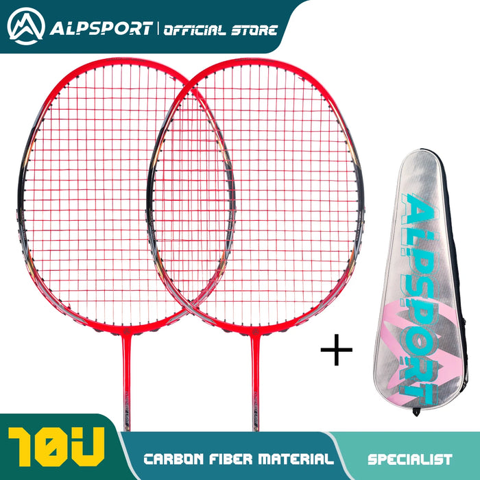Alpsport AIR 10U  Ultralight 52g T800 Badminton Racket Fast rebound  Imported max 28lbs Carbon fiber + titanium badminton racket