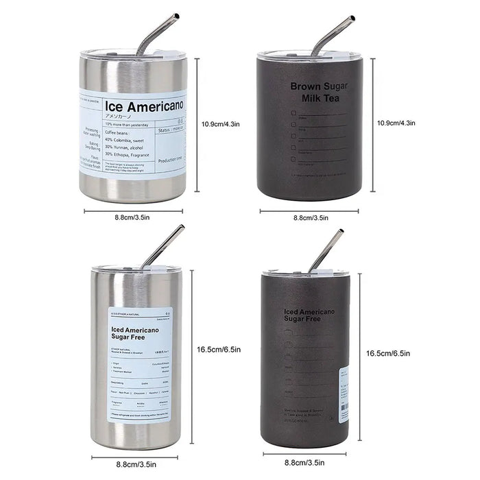 Stainless Steel Coffee Cup Thermoses Double Wall Vacuum Flask Insulated Cup Portable Ice American Coffee Mug Water Bottle