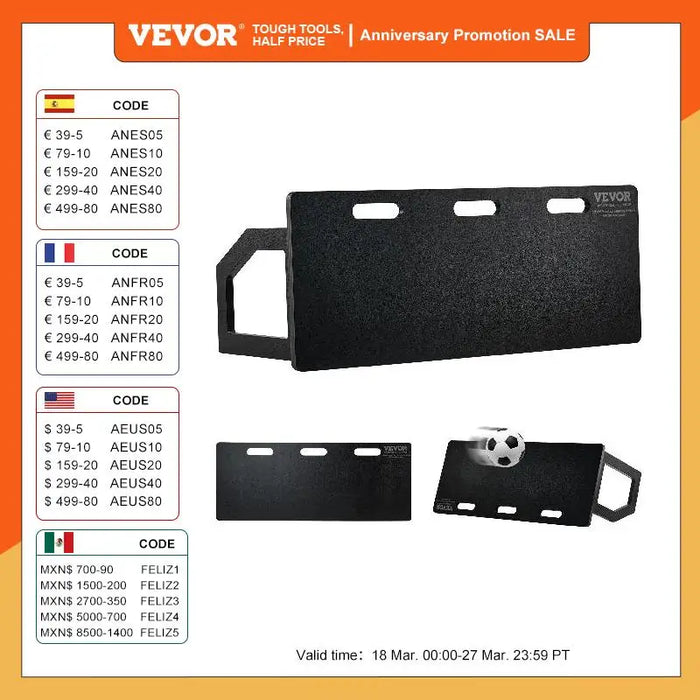VEVOR Soccer Rebounder Board Portable Soccer Wall with 2 Angles Rebound Foldable HDPE Kickback Rebound Board