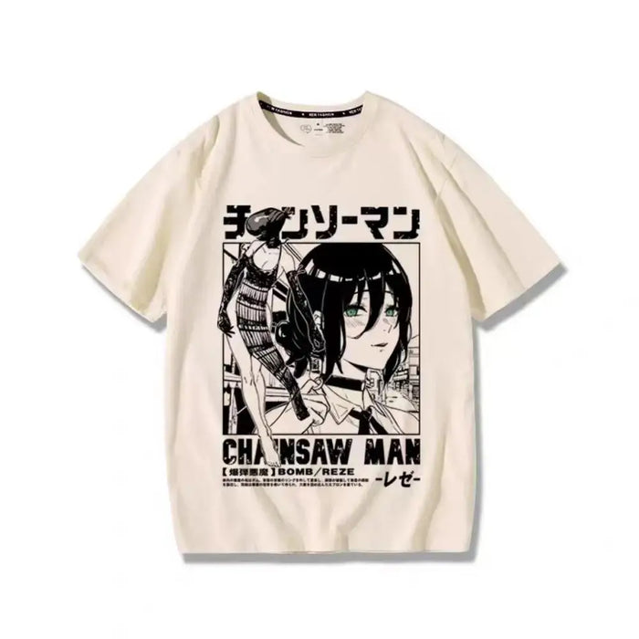 Anime T-shirt Women Chainsaw Man Manga Graphic Men Cotton Short Sleeve Tee Plus Size Women Tops Summer Streetwear