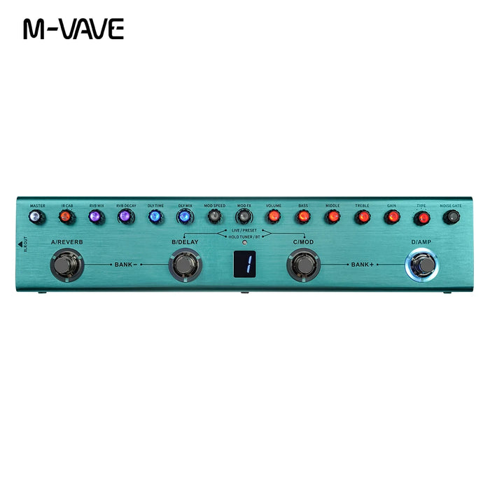 M-vave Tank-G Guitar Multi-Effects Pedal 36 Presets,9 Preamp Slot,3-Band EQ,8 IR Cab Slot,3 Modulation/Delay/Reverb Effect