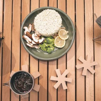 Outdoor Wood Coaster Insulation Pad Home Desk Coaster Dining Table Pad Kitchen Wood Non-Slip Pads Outdoor Camping Wood Hot Pad