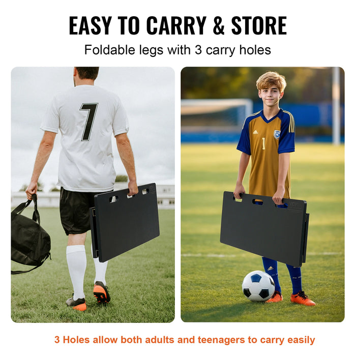 VEVOR Soccer Rebounder Board Portable Soccer Wall with 2 Angles Rebound Foldable HDPE Kickback Rebound Board