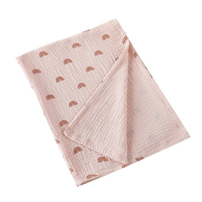 Cotton Swaddle Blanket Baby Blanket Floral Print Muslin Diaper Swaddle New Born Crinkle Fabric Baby Born Stroller Cover