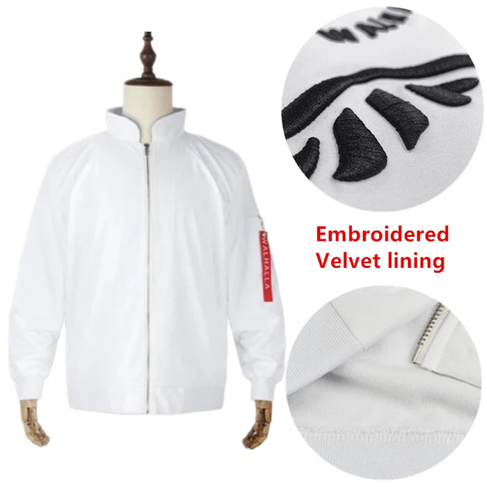 Tokyo Revengers Hanemiya Kazutora Anime Cosplay Costume Walhalla Coat Adult Unisex White Jacket Zipper Hoodies Cosplay Costumes