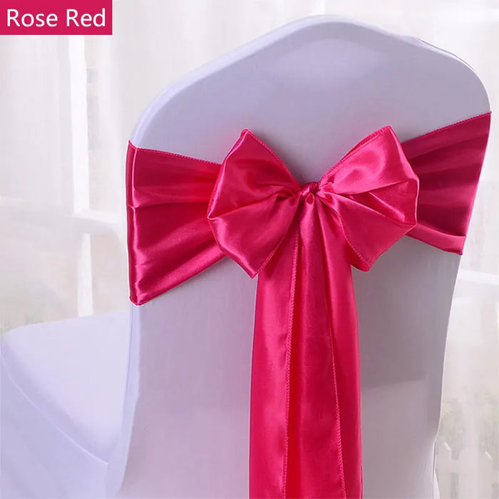 10/50pcs Satin Chair Bow Sashes Wedding Chair Knots Ribbon Butterfly Ties For Party Event Hotel Banquet Home Decoration