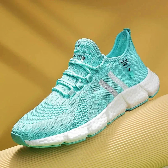 High Quality Men Shoes Popcorn Sole Fly Weave Sneakers Breathable Running Tennis Shoes Comfortable Casual Walking ShoeS Women
