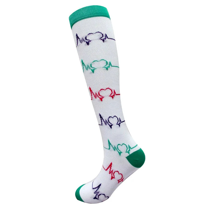 Medical Knee High Running Cycling 20-30 Mmhg Women Sport Sock ONE Pair Nurse Christmas Compression Socks Running