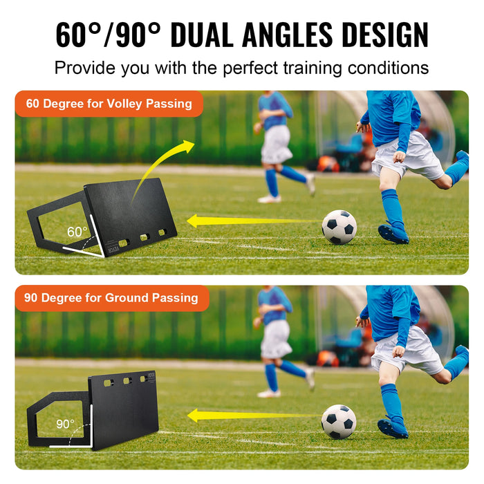 VEVOR Soccer Rebounder Board Portable Soccer Wall with 2 Angles Rebound Foldable HDPE Kickback Rebound Board