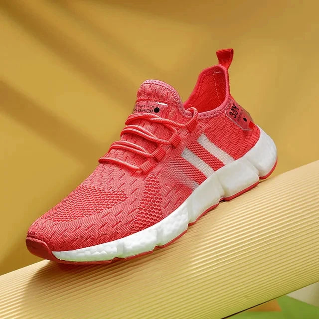 High Quality Men Shoes Popcorn Sole Fly Weave Sneakers Breathable Running Tennis Shoes Comfortable Casual Walking ShoeS Women