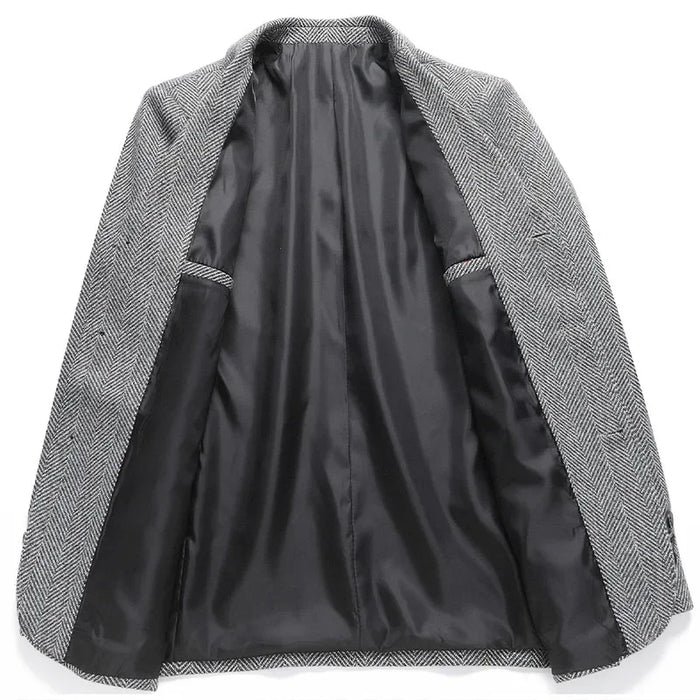 2023  New Men's Fashion Business Korean Gentleman Wool Gentleman Trend Slim Hong Kong Style British Style Casual Wedding Blazer
