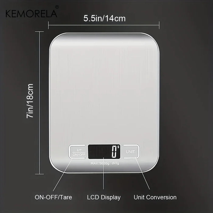 5kg/10kg Stainless Steel Electronic Scale Kitchen Scale Household Food Fruit Snack Weighing Baking Tool