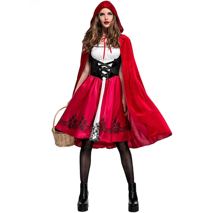 Little Red Riding Hood Modern Version of Stage Performance Clothing Shawl, Adult Girls Personality  Cosplay Game Uniform